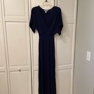 Long & Comfy Navy Nursing Dress